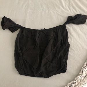 Flowy Tube Top with Attached Shoulder Ruffle